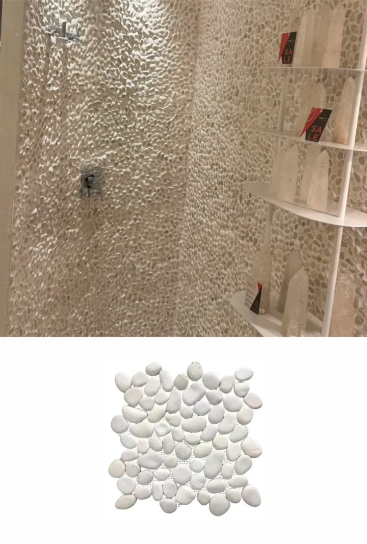Piso de box em Seixo Telado Branco